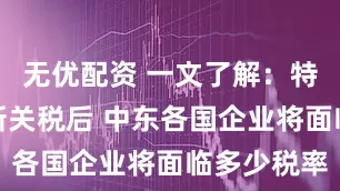 无优配资 一文了解：特朗普宣布新关税后 中东各国企业将面临多少税率