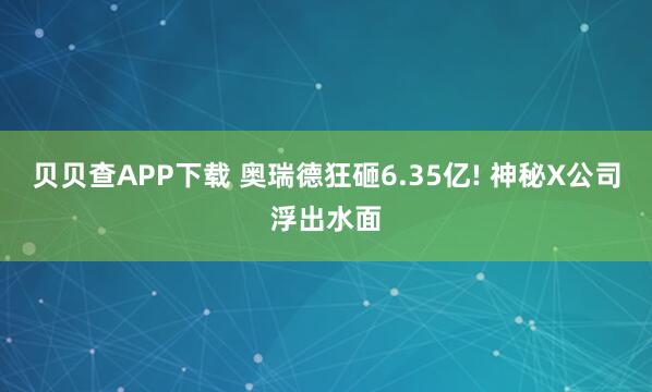 贝贝查APP下载 奥瑞德狂砸6.35亿! 神秘X公司浮出水面
