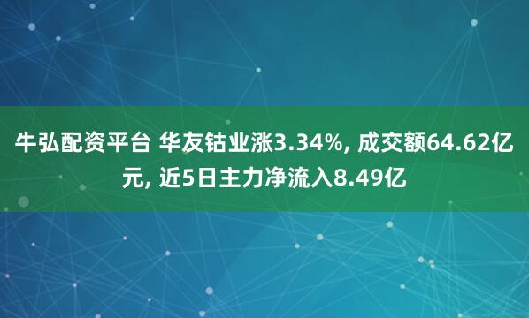 牛弘配资平台 华友钴业涨3.34%, 成交额64.62亿元, 近5日主力净流入8.49亿